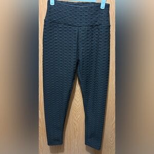 Textured Black Leggings